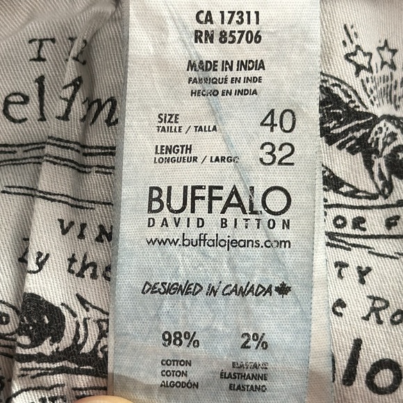 BUFFALO (DAVID BITTON)™️ 'KING-X SLIM BOOT STRETCH' Men's Size 40x32 Gray Jeans - Picture 4 of 10